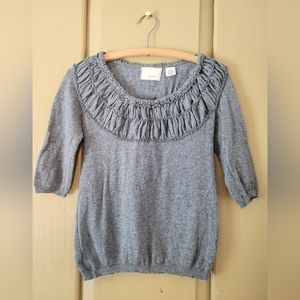 Wool/angora grey 1/2 sleeve XS sweater by Guinevere
